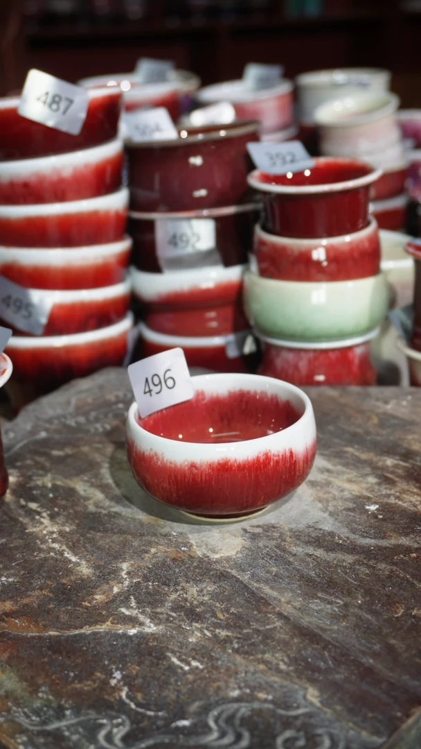 摆件陶精品窑变钧瓷茶器