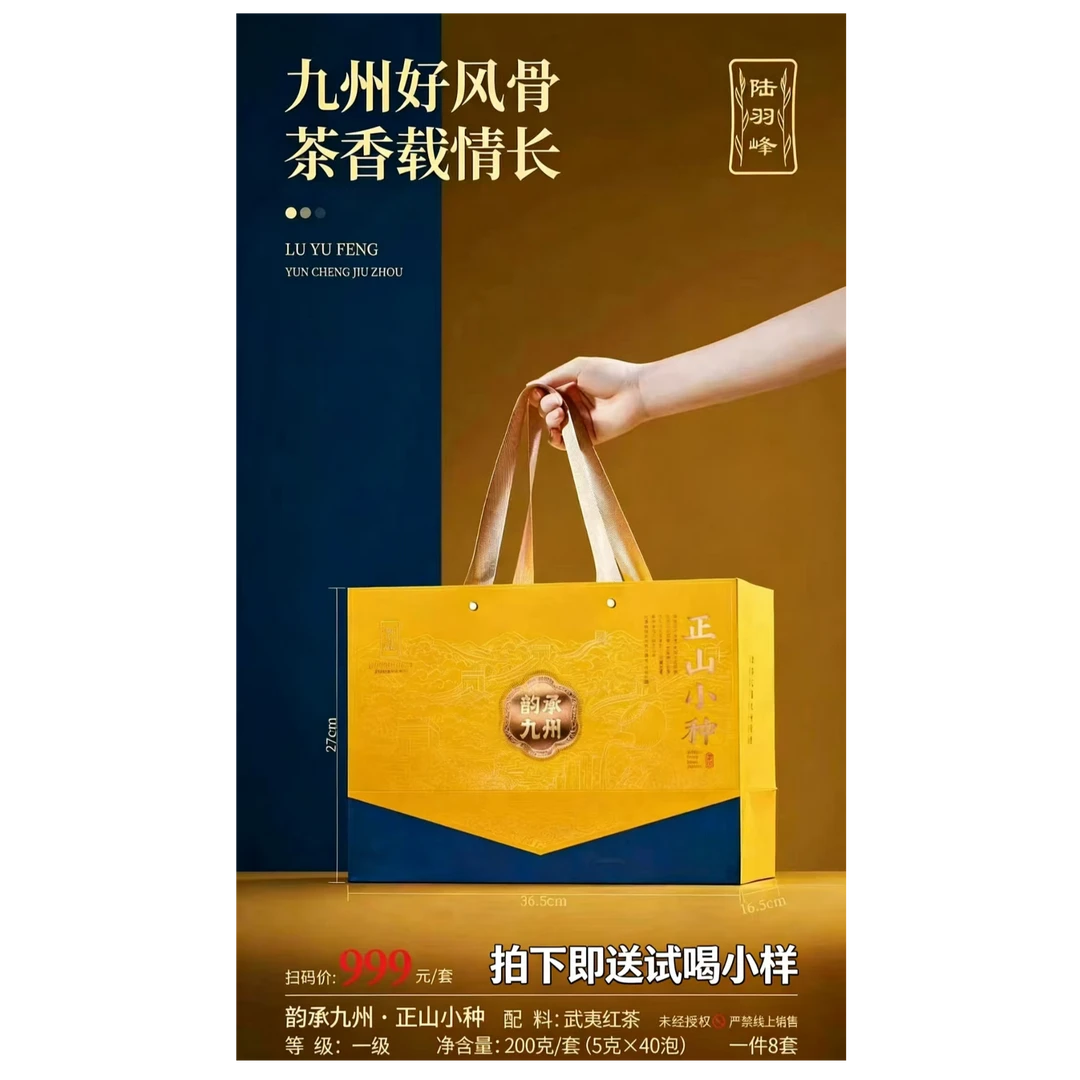 陆羽峰韵承九州正山小种一级武夷红茶200g*2(带礼袋)