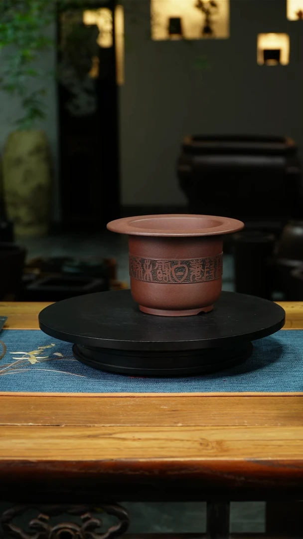 紫砂花盆脸*精品兰花盆