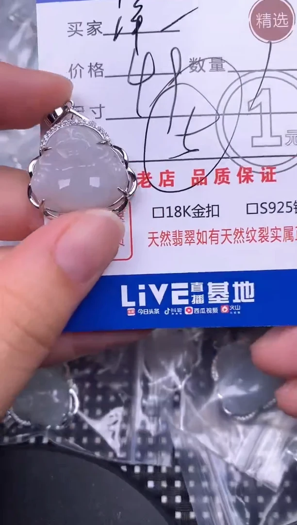 翡翠银S925镶嵌颈饰挂件