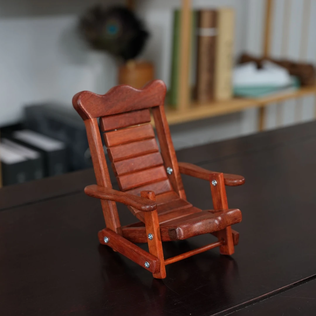 花梨木手机支架可折叠精美摆台手工平板支架椅子小椅子