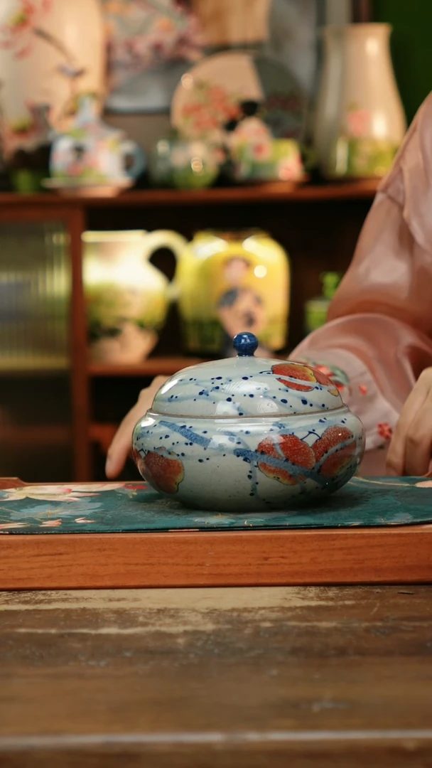 瓷片景德镇纯手工釉下彩精品茶具水杯