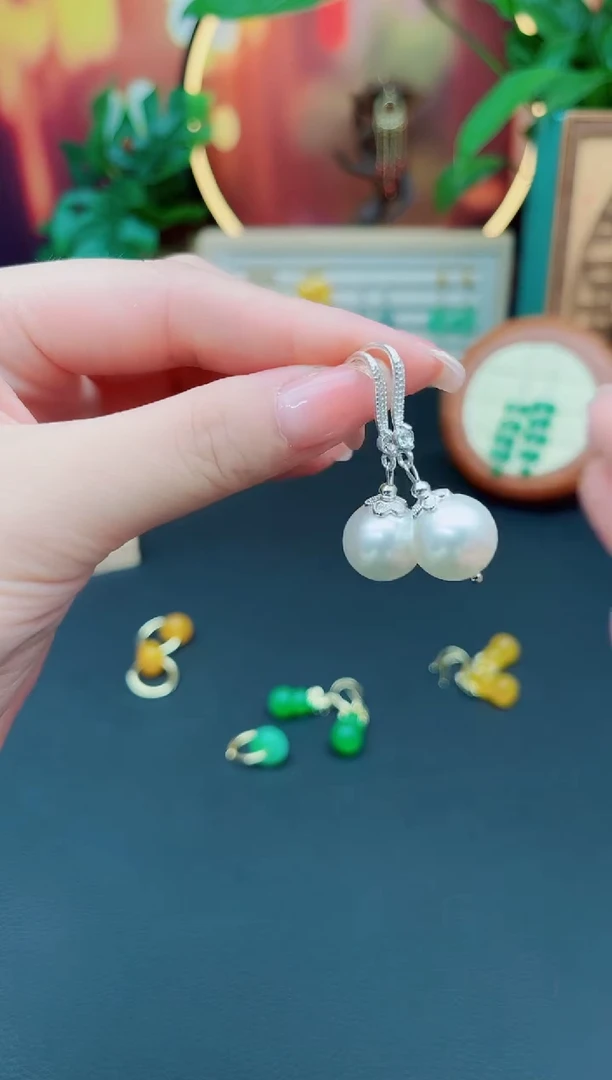 耳饰银S925镶嵌拼合珍珠（马贝珠）239