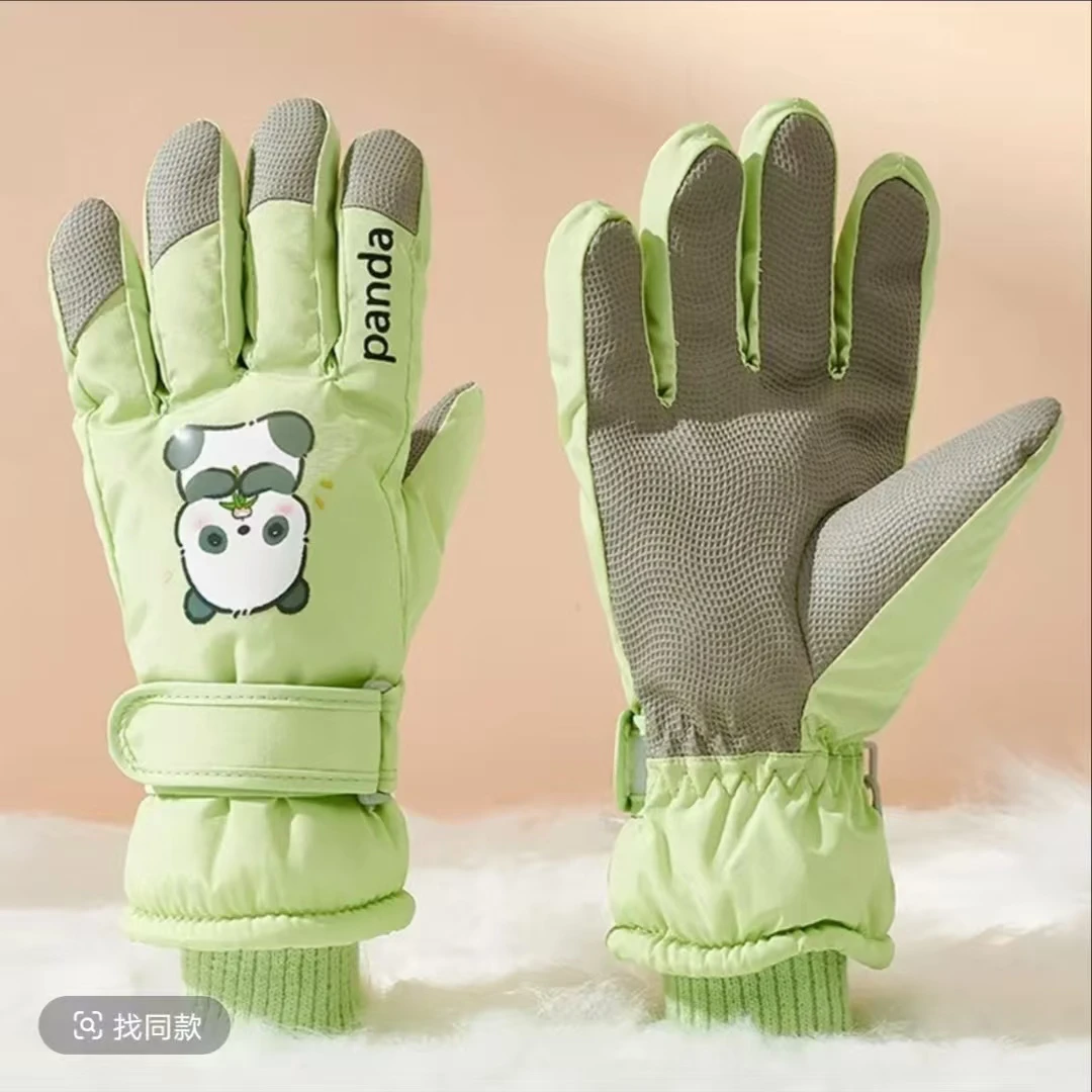 冬季全掌触屏滑雪手套亲子款加绒加厚保暖防滑棉手套骑行防风防水