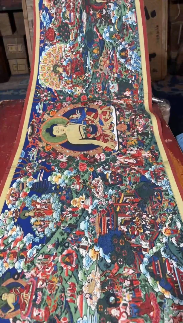 卷轴画龙妹唐卡直播tk16