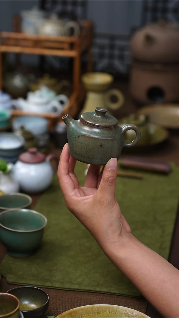 广达窑 寨沟绿正把壶