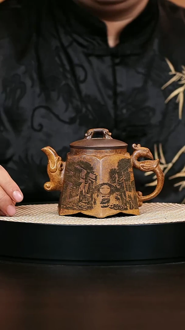 茶壶紫砂六方宫灯 柴烧
