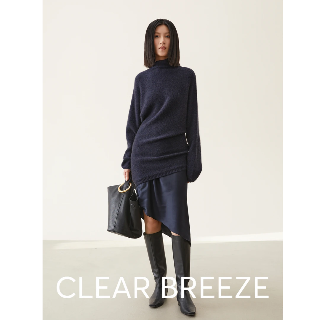 【新品上新】2025年宝蓝色康赛妮羊绒大牌百搭时尚毛衣