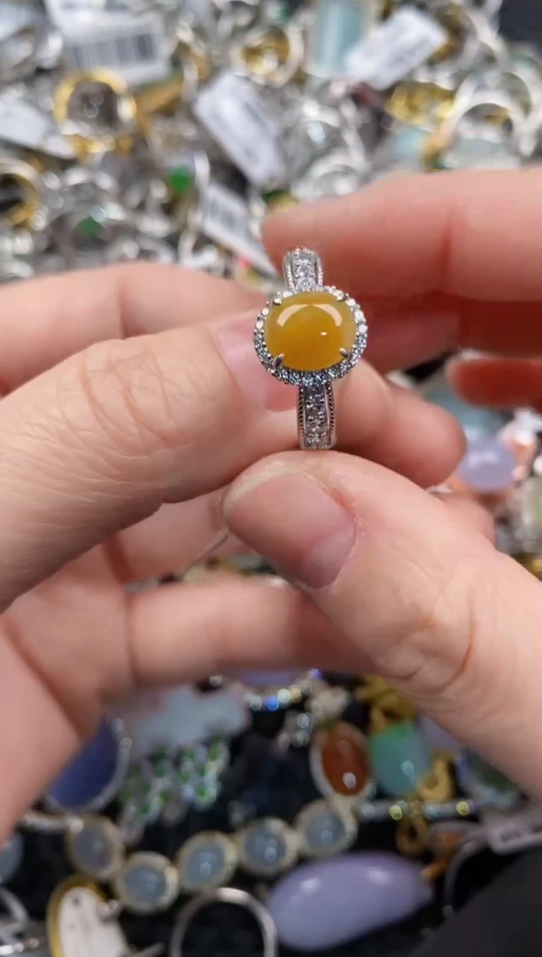 银S925镶嵌戒指翡翠10            6