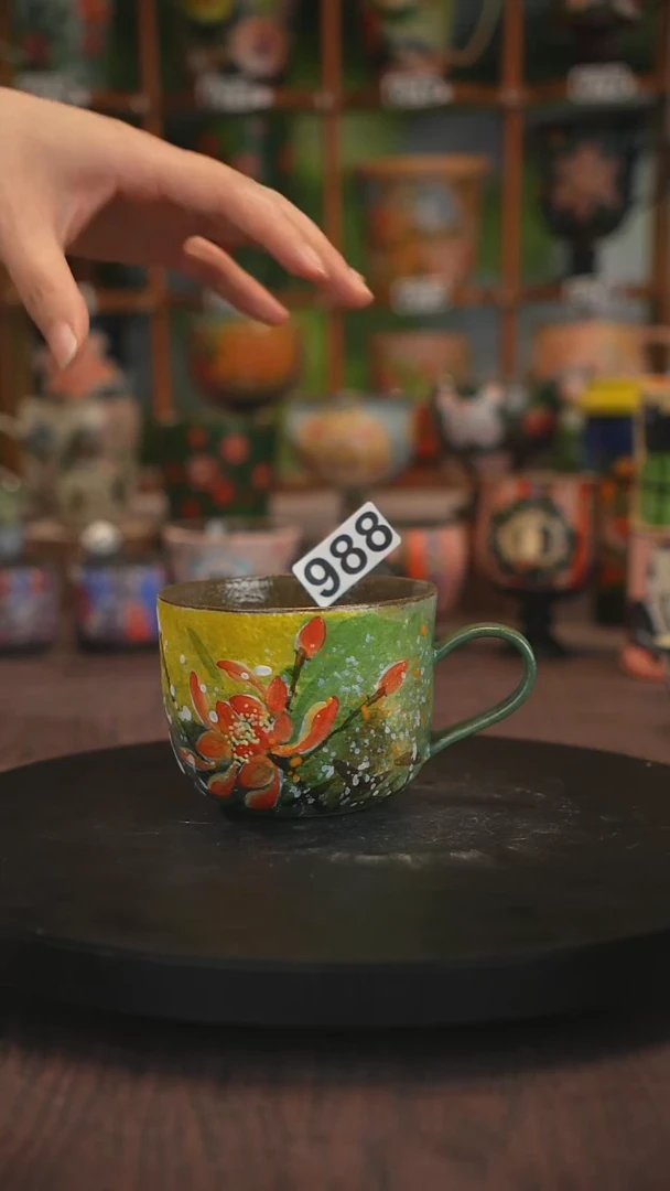 紫砂油画手绘釉下彩988