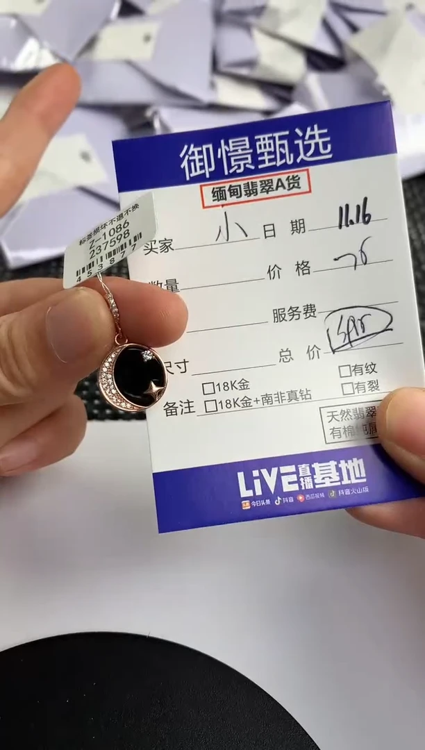 颈饰银S925镶嵌翡翠小**婷4