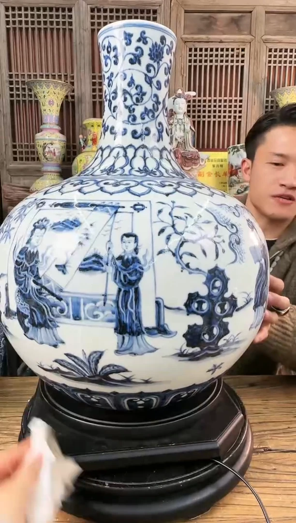 【闪购商品】摆件陶瓷 摆件 琴棋书画 天球瓶