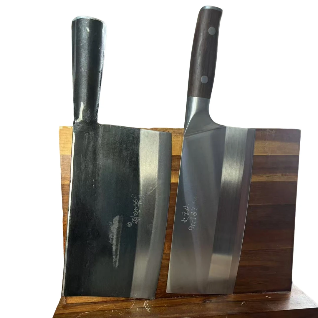 赵学林9cr18夹钢刀复合钢桑刀切片菜刀款式商用厨师专用刀手工