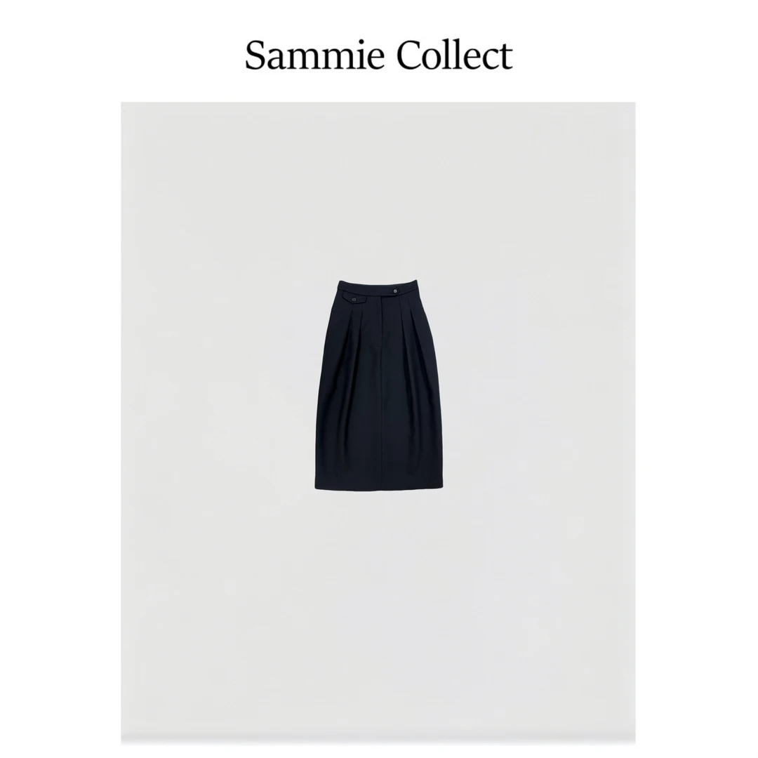 秋冬爆款北欧极简风通勤高腰半身裙女士休闲纯色显瘦半身裙DB1215