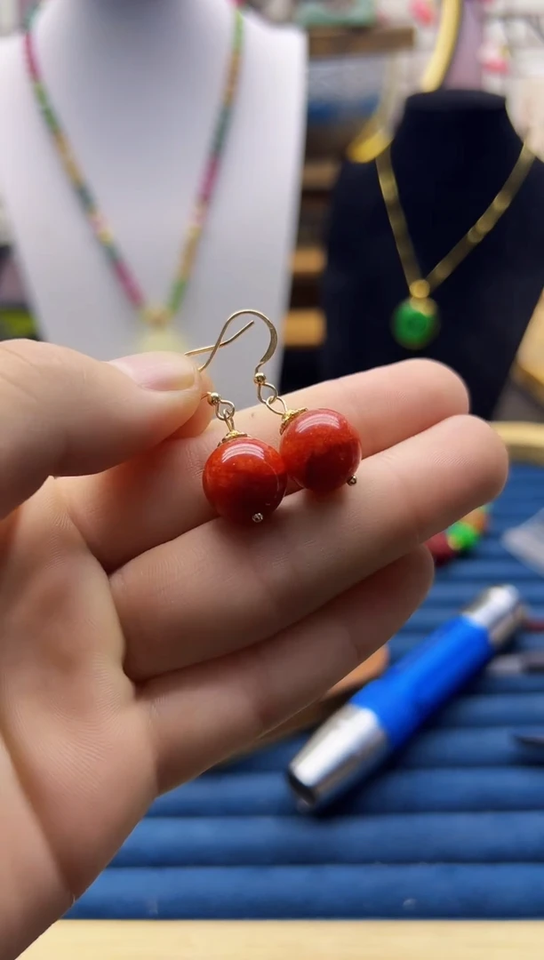 【闪购商品】翡翠耳饰14K金镶嵌E358