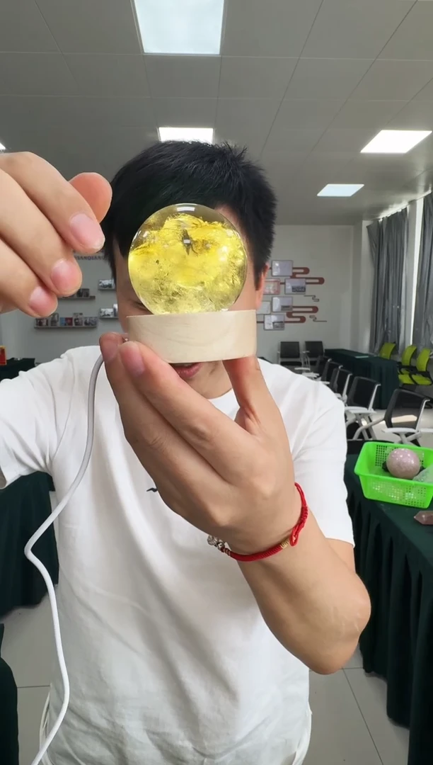 水晶珠宝半成品未镶嵌w9142 黄水晶球