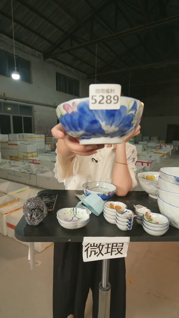 碗景德镇高温釉下手绘陶瓷