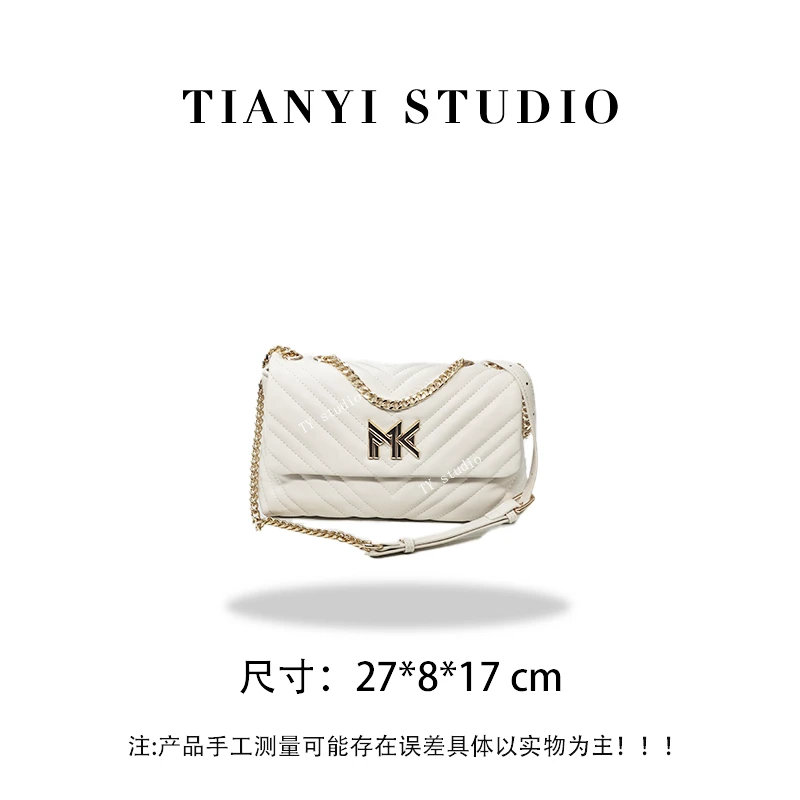 【TY】FES-6021-白色 轻奢高级单肩斜跨韩版链条女包包