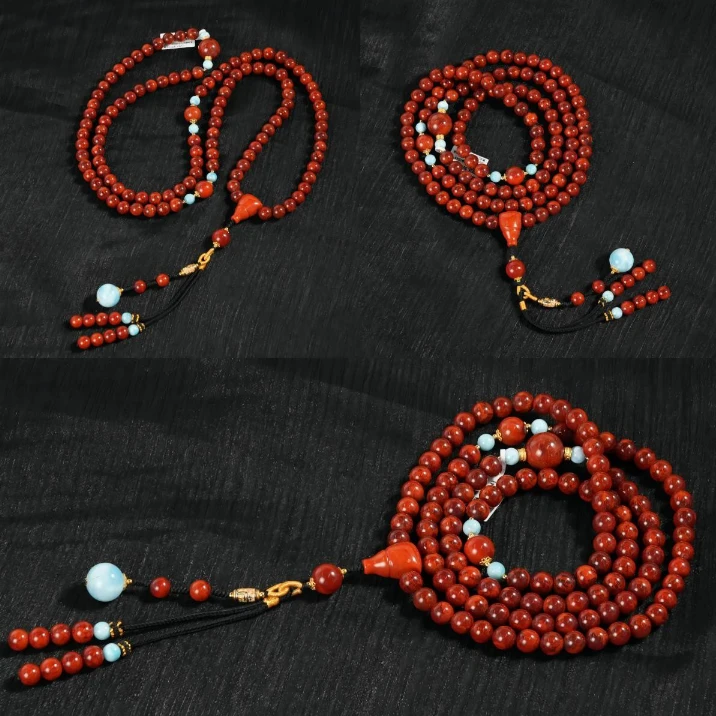 【老掌柜讲珠宝】南红火焰纹108珠项链 /多样性发货发一件 ZS060543