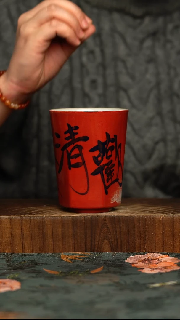 杯釉下彩手工手绘同款陶器