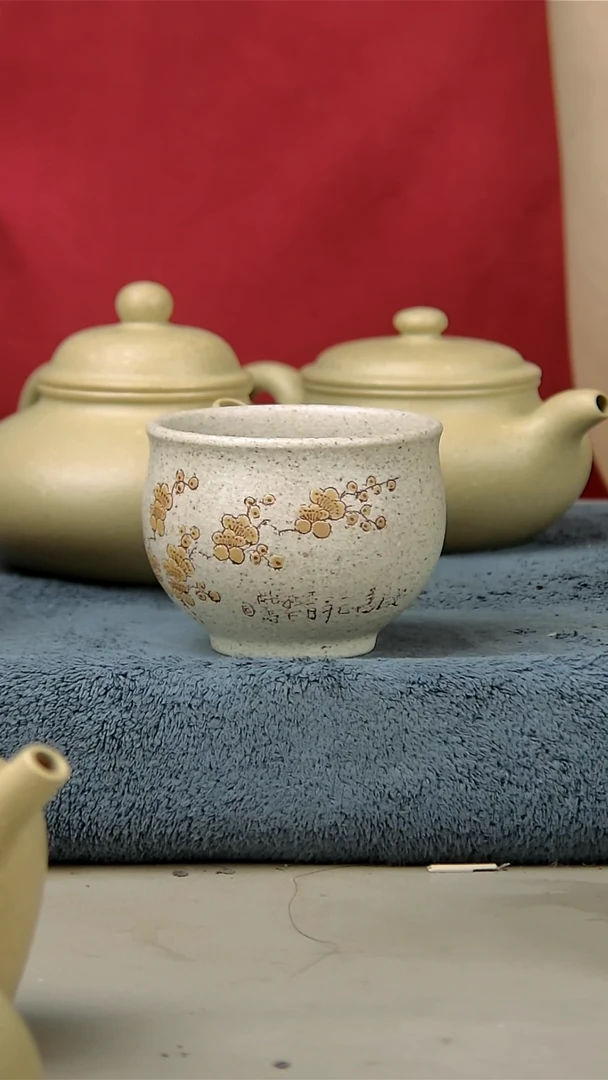 茶壶紫砂天*白玉段杯子100