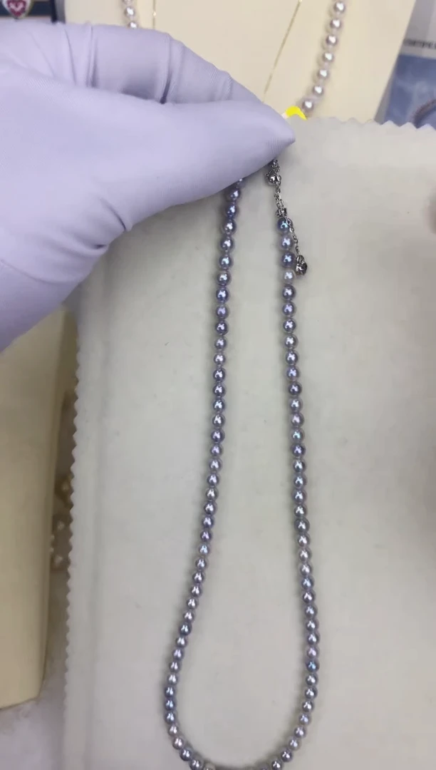 银S925镶嵌DA海水珍珠 GD093 4.5-5 串链
