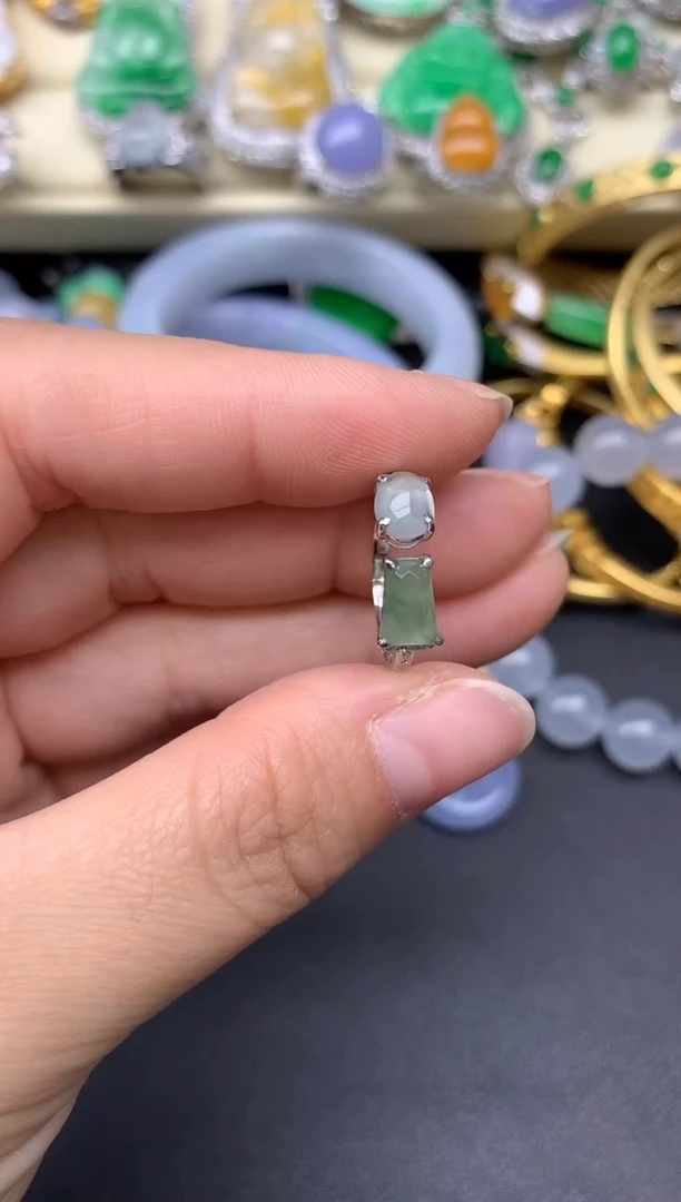 18K金镶嵌戒指翡翠199-雪姐翡翠天天见