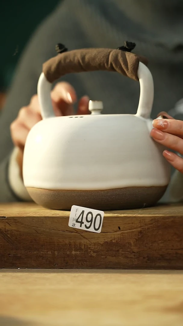 【闪购商品】瓷片设计师手作款 高山雪 煮茶壶