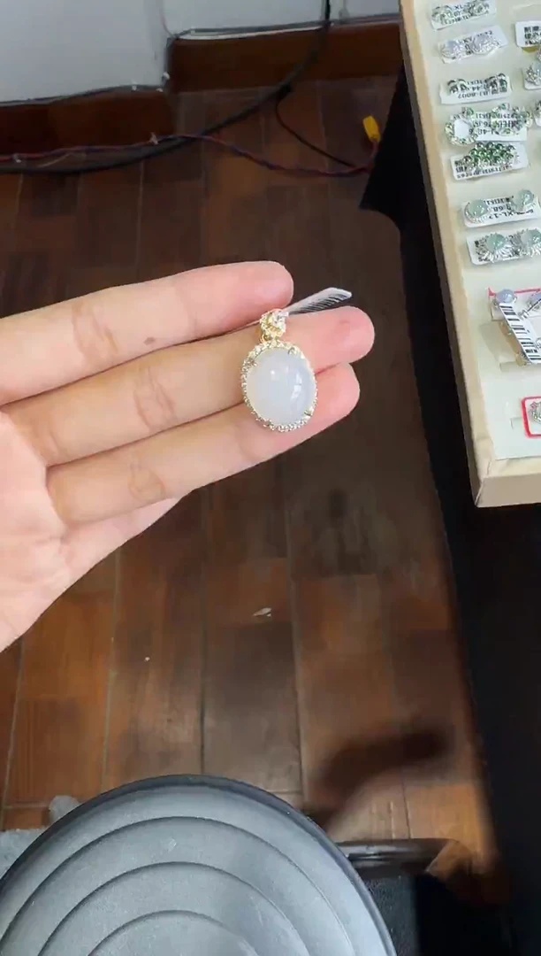 翡翠戒指银S925镶嵌颈链131