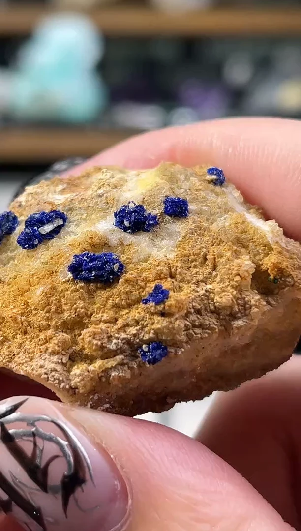 石材摩洛哥簇状蓝铜矿