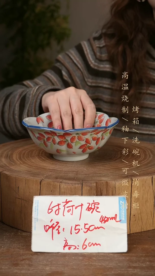 碗瓷景德镇手工手绘高温瓷釉下彩
