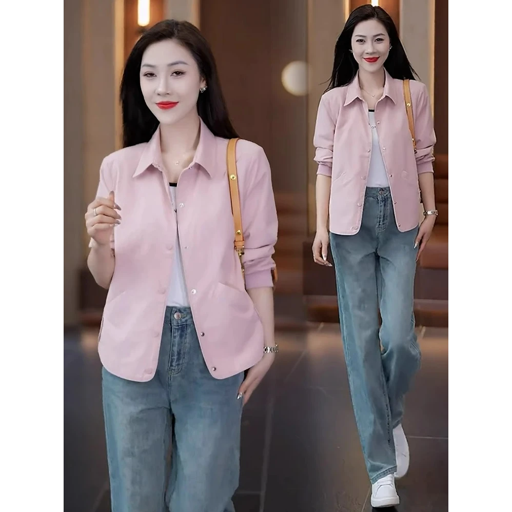 时尚衬衣外套女2025春季新款韩版宽松显瘦小个子百搭休闲夹克上衣