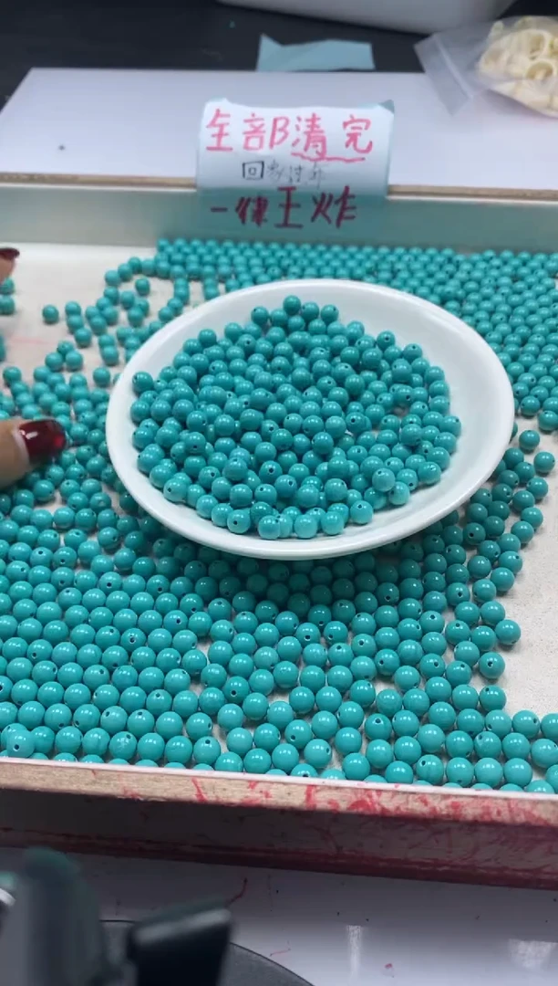 【闪购商品】玛瑙/玉髓颈饰未镶嵌w821高瓷绿*松6mm*30颗