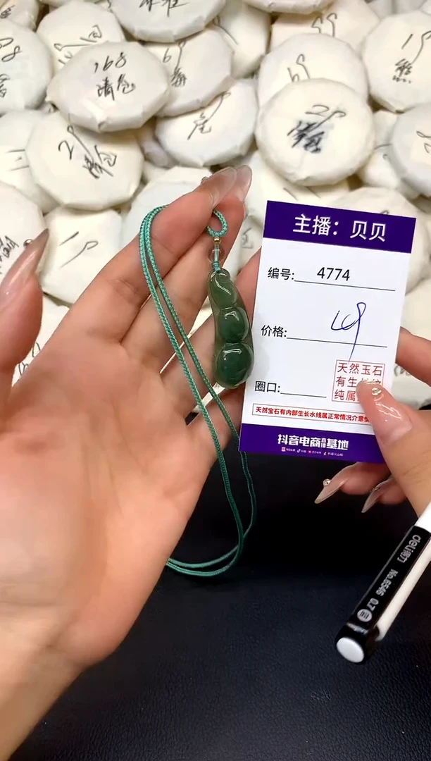 吊坠(赠链)未镶嵌翡翠4774四季豆
