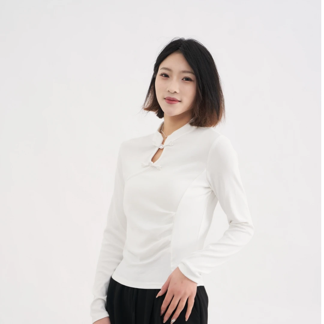 唯美印象2025春季修身国风长袖T恤休闲