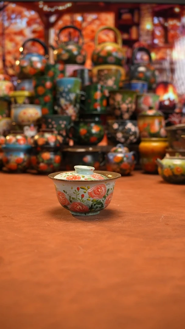 油画   釉下彩  盖碗