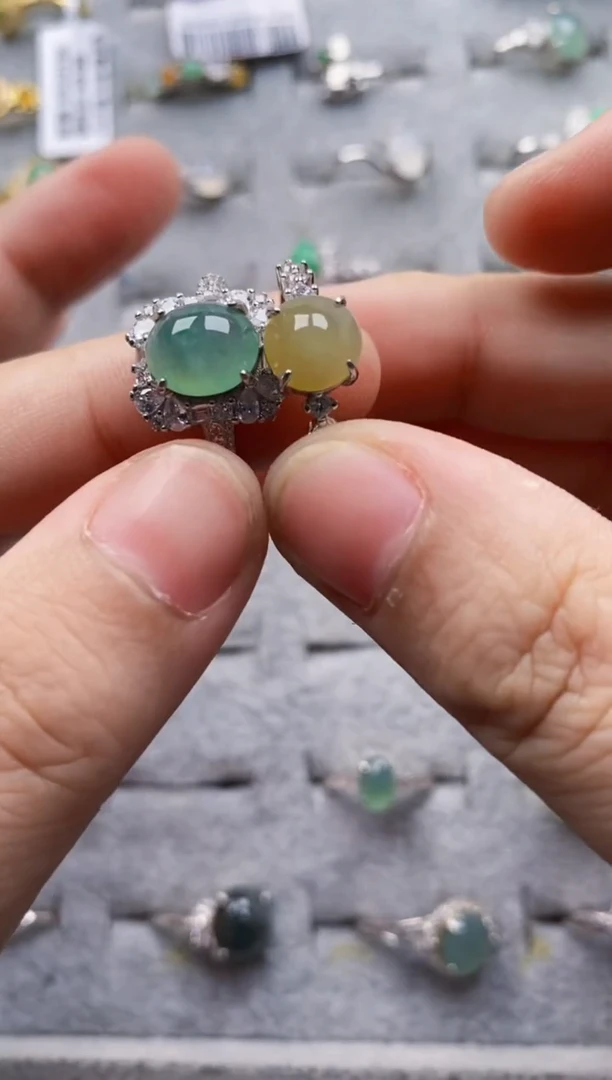 翡翠戒指银S925镶嵌999999   4