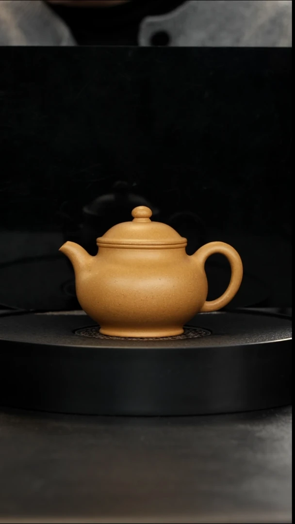 茶壶紫砂精挑老宕口黄金段潘壶250cc