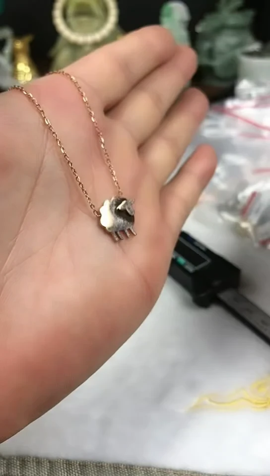 钛钢天然锆石项链项链