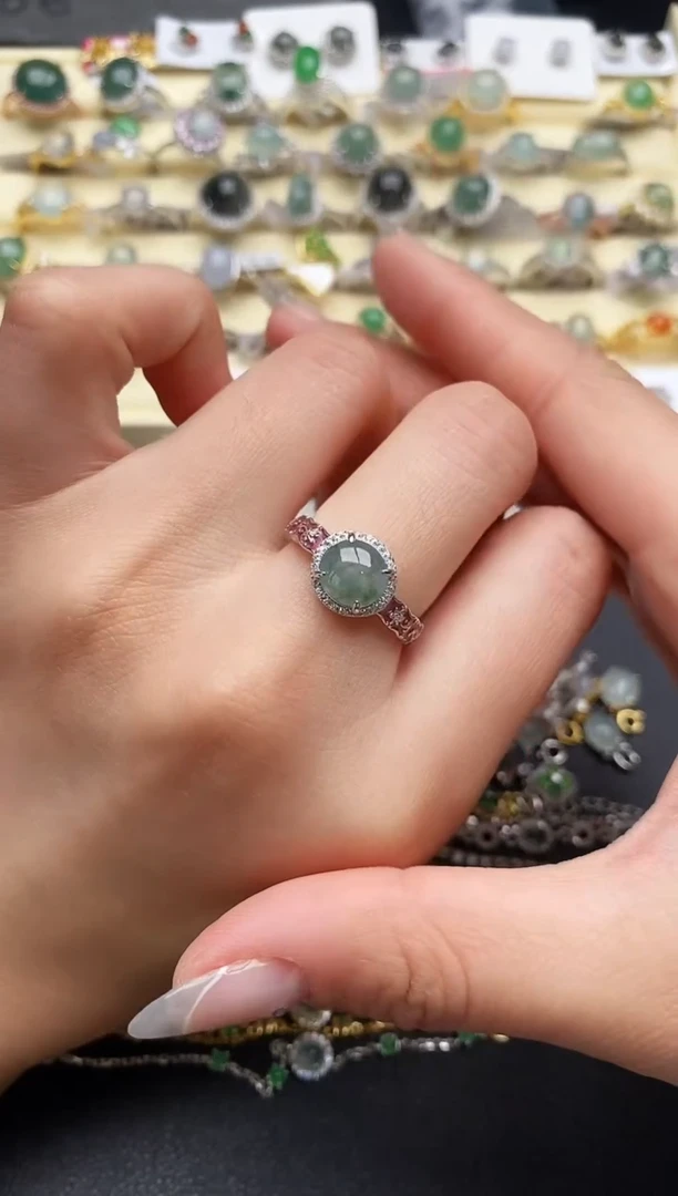 【闪购商品】翡翠戒指银S925镶嵌2222222+1