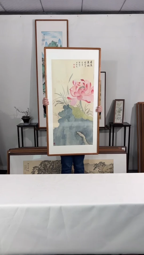 国画手绘*荷气熏风*62*122cm