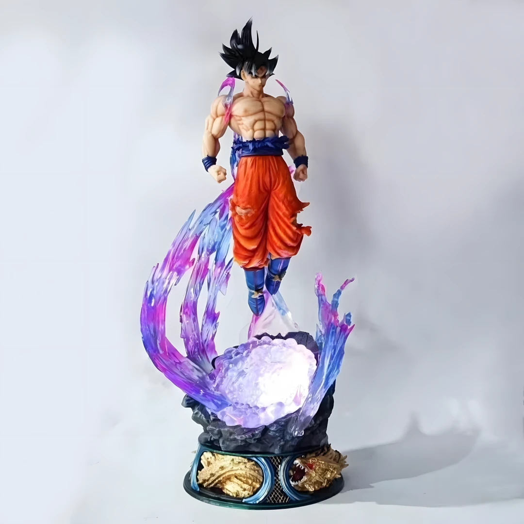 七龙珠系列大比例自在极意功悟空三头雕底座可发光优质手办
