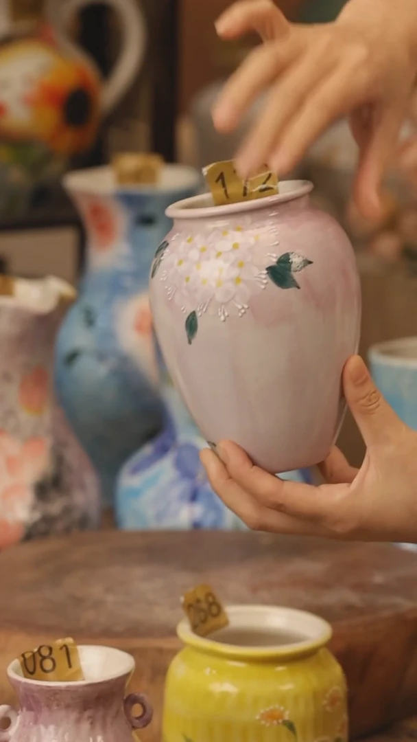 陶瓷172景德镇设计师手作花器摆件侘寂风