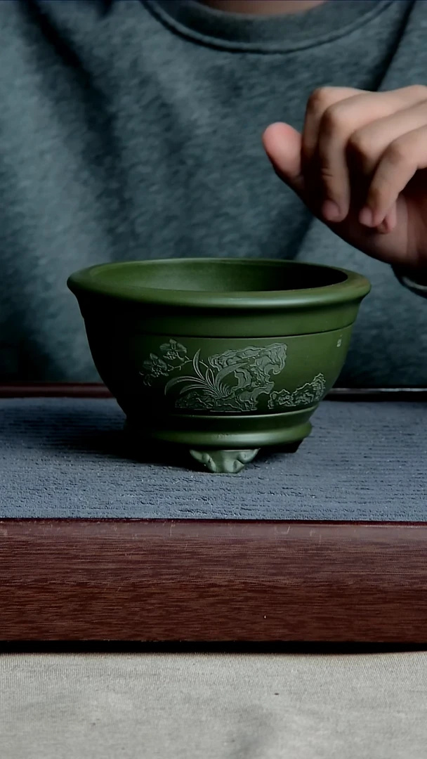 紫砂花盆12*7.5内径紫砂花盆