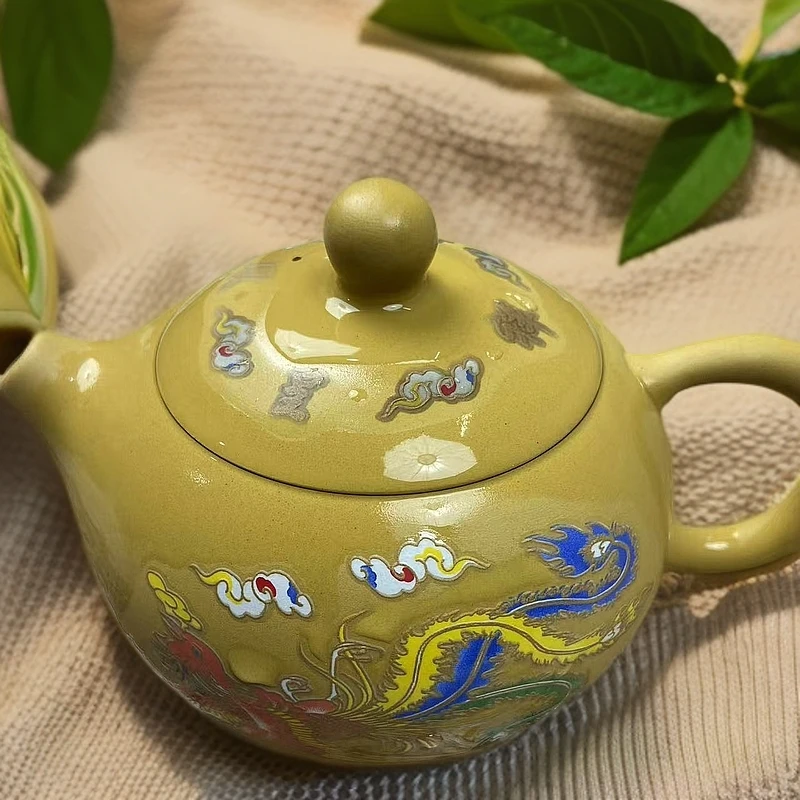 【闪购商品】P黄段泥龙凤呈祥（遇热变色）西施壶大容量