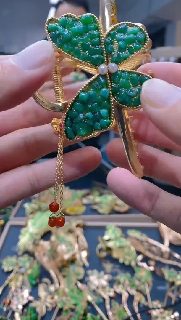 【闪购商品】翡翠耳饰合金50翡翠发簪