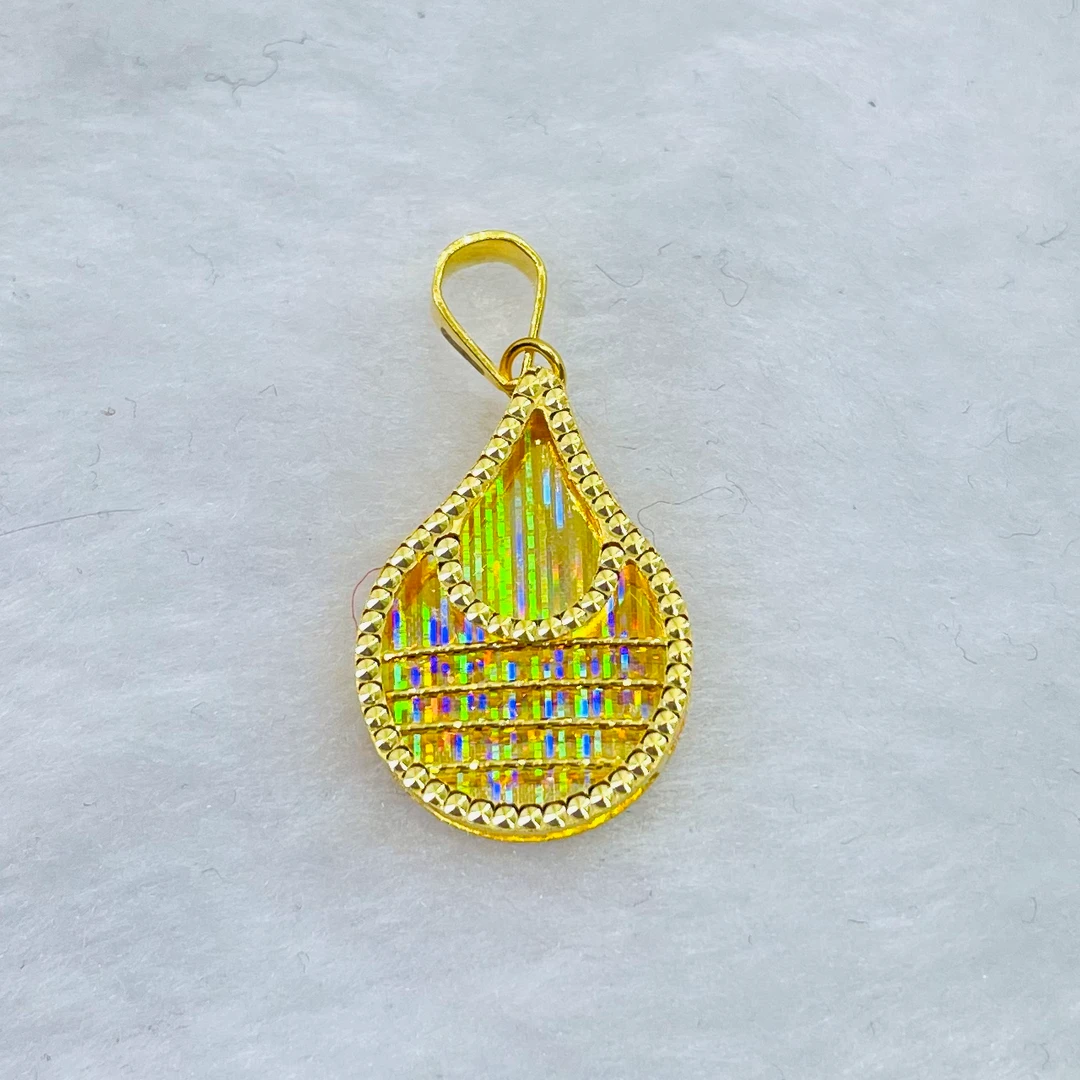 足金999 七彩水滴吊坠