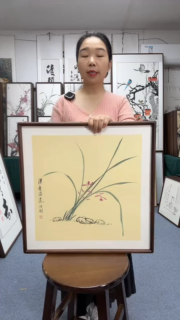 国画尺寸52*52实木画框京东包邮手绘