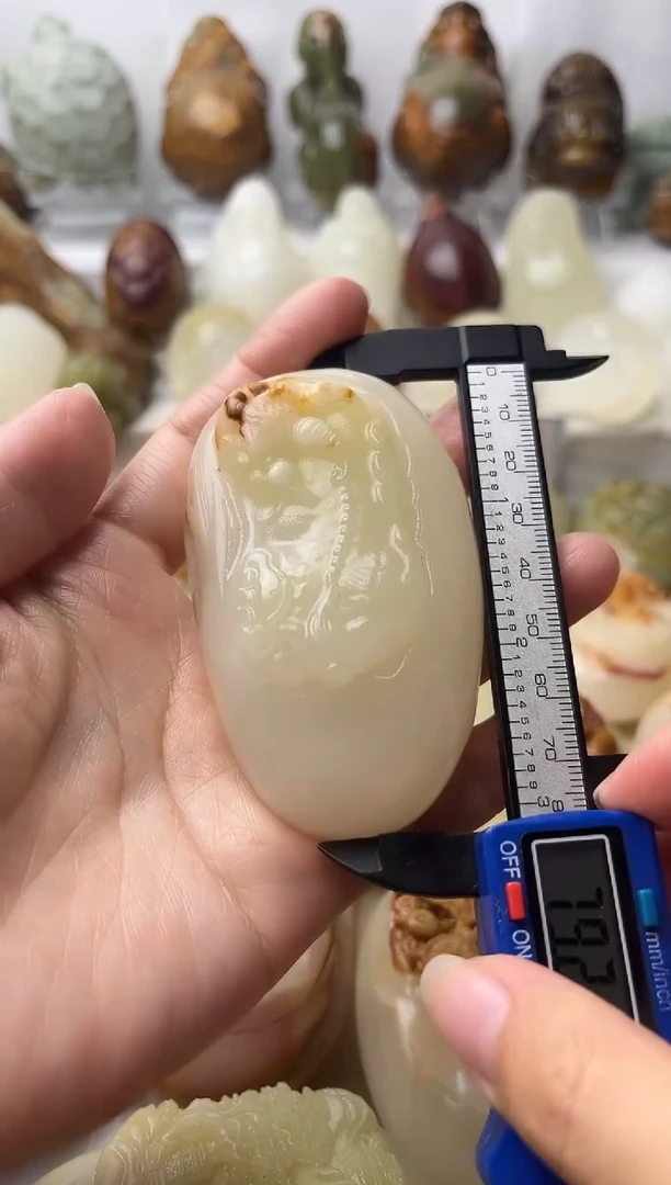 石材方解石棉纹正常不退换貔貅微瑕