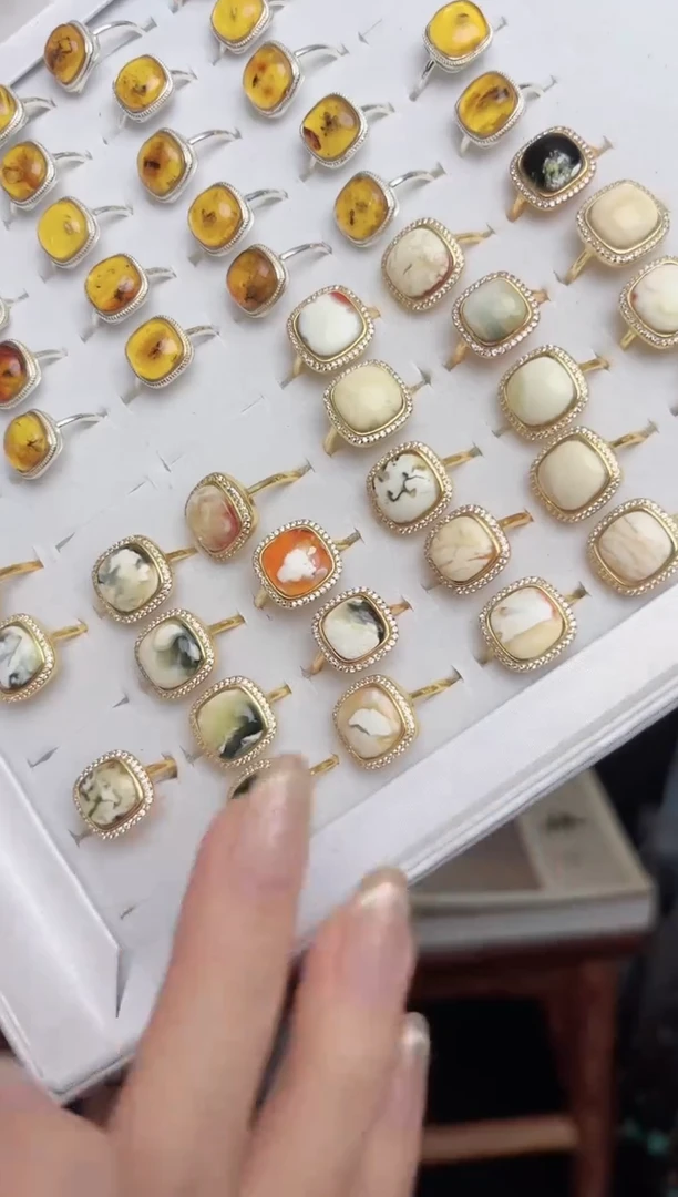 蜜蜡未镶嵌戒指白花蜡单圈